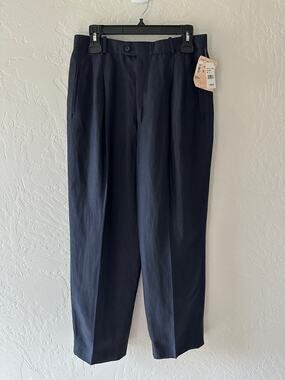 BARRY BRICKEN | Womens Hepburn Linen Blend Dress Pant $178 NEW Size 12 Navy Work